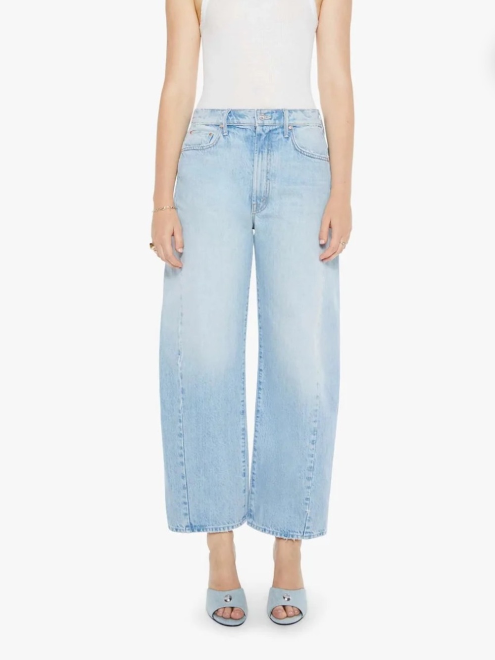MOTHER SUPERIOR Jeans Full-Pipe Flood Back Pedal Blue Size 23